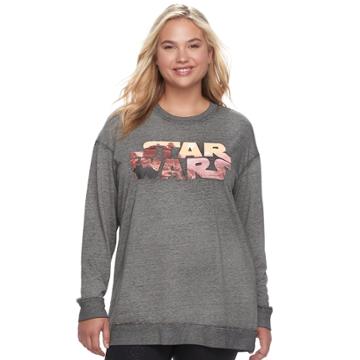 Juniors' Plus Size Her Universe Star Wars Logo Graphic Tunic Sweatshirt, Teens, Size: 3xl, Black
