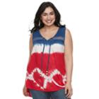 Plus Size World Unity Patriotic Swing Tank, Women's, Size: 3xl, Brt Red