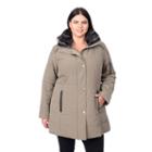Plus Size Croft & Barrow&reg; Faux-fur Collar Quilted Stadium Jacket, Women's, Size: 1xl, Med Brown