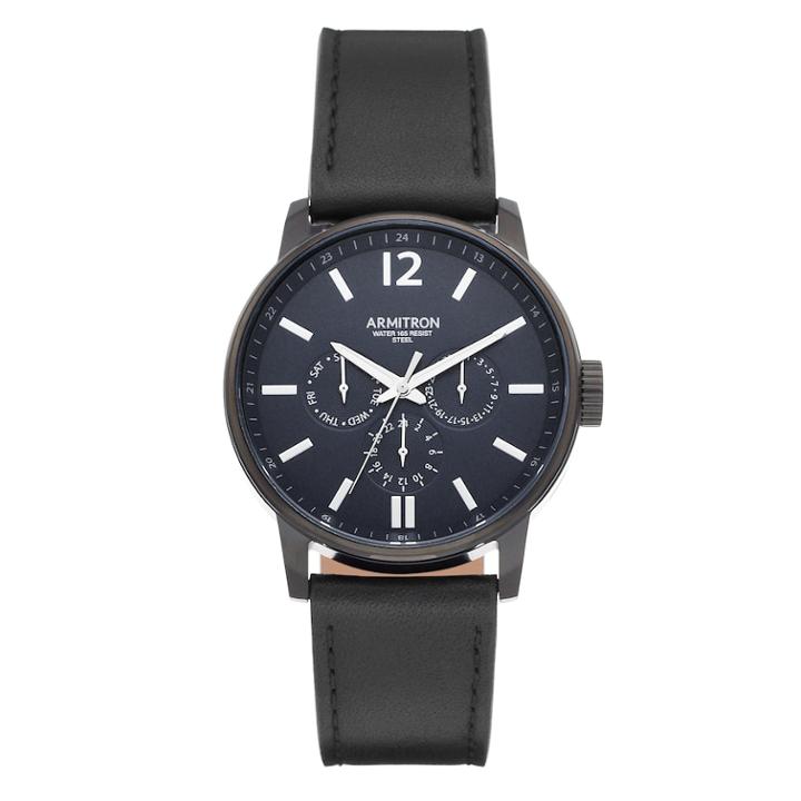 Armitron Men's Leather Dress Watch - 20/5174nvti, Size: Large, Black
