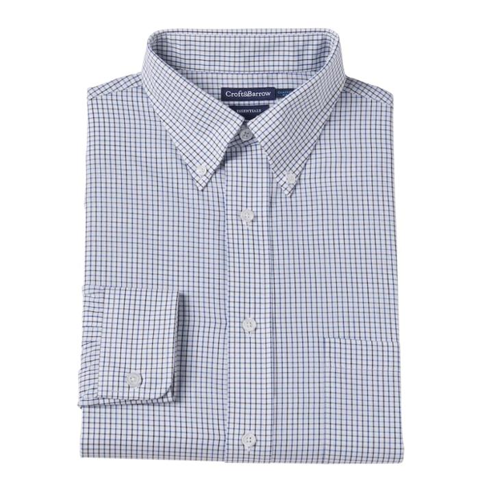 Men's&reg; Croft & Barrow Regular-fit Wrinkle-resistant Easy Care Dress Shirt, Size: 18.5 36/37, Blue