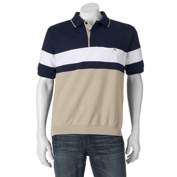 Men's Safe Harbor Classic-fit Banded-bottom Polo, Size: Small, Blue (navy)