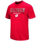Men's Colosseum Wisconsin Badgers Embossed Tee, Size: Large, Light Red