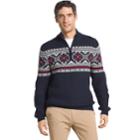 Men's Izod Regular-fit Fairisle Quarter-zip Sweater, Size: Medium, Dark Blue
