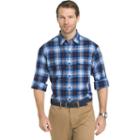 Men's Izod Saltwater Regular-fit Plaid Performance Button-down Shirt, Size: Medium, Dark Blue