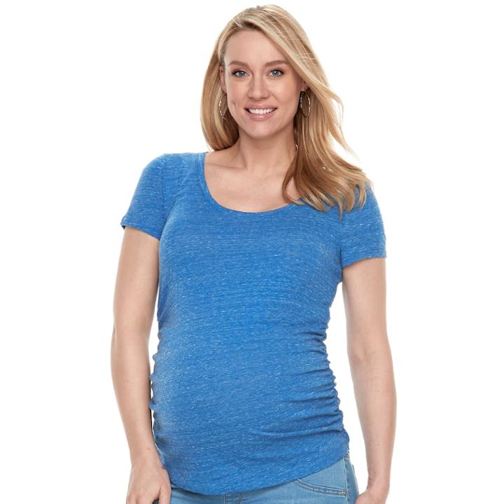 Maternity A:glow Ruched Scoopneck Tee, Women's, Size: Xl-mat, Dark Blue