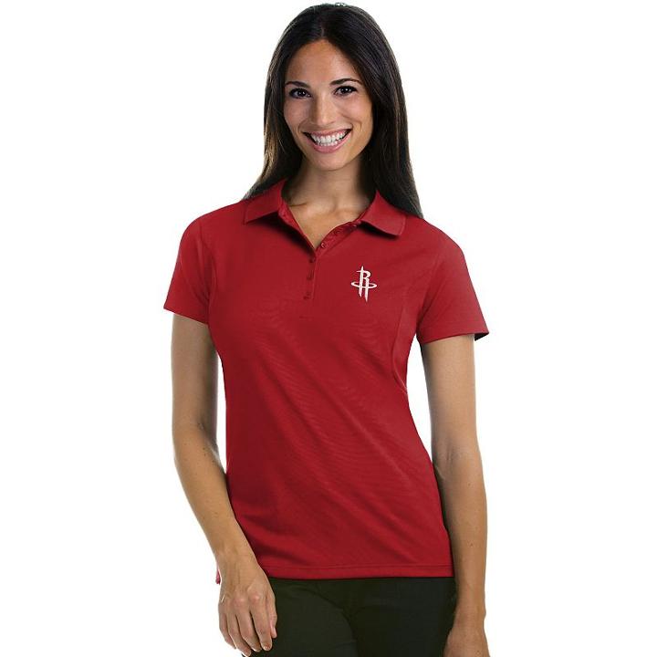 Women's Antigua Houston Rockets Pique Xtra-lite Polo, Size: Small, Dark Red