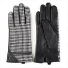Women's Journee Collection Leather Houndstooth Lined Gloves, Size: Large, Multicolor