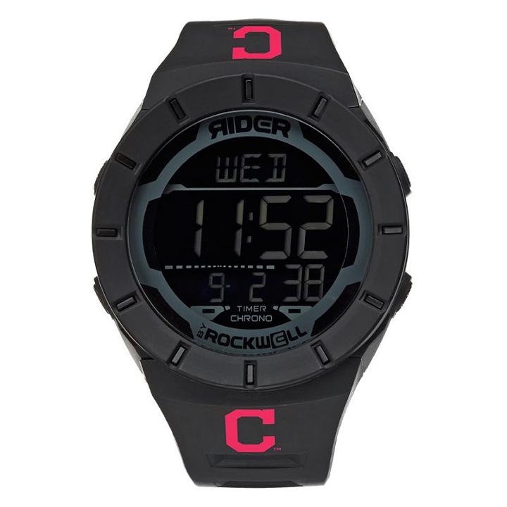 Men's Rockwell Cleveland Indians Coliseum Digital Watch, Black