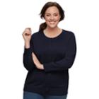 Plus Size Croft & Barrow&reg; Essential Cardigan Sweater, Women's, Size: 1xl, Dark Blue