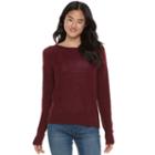 Juniors' So&reg; Cross-back Crewneck Sweater, Teens, Size: Small, Dark Pink