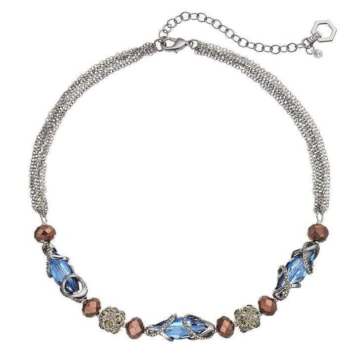 Simply Vera Vera Wang Beaded Fireball Multi Strand Necklace, Women's, Blue Other