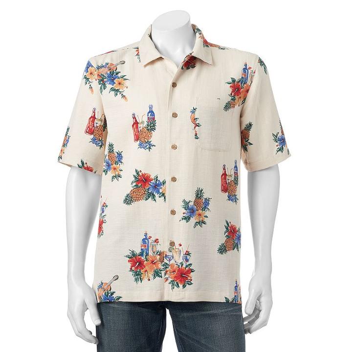 Men's Batik Bay Silk Blend Button-down Shirt, Size: Xxl, White