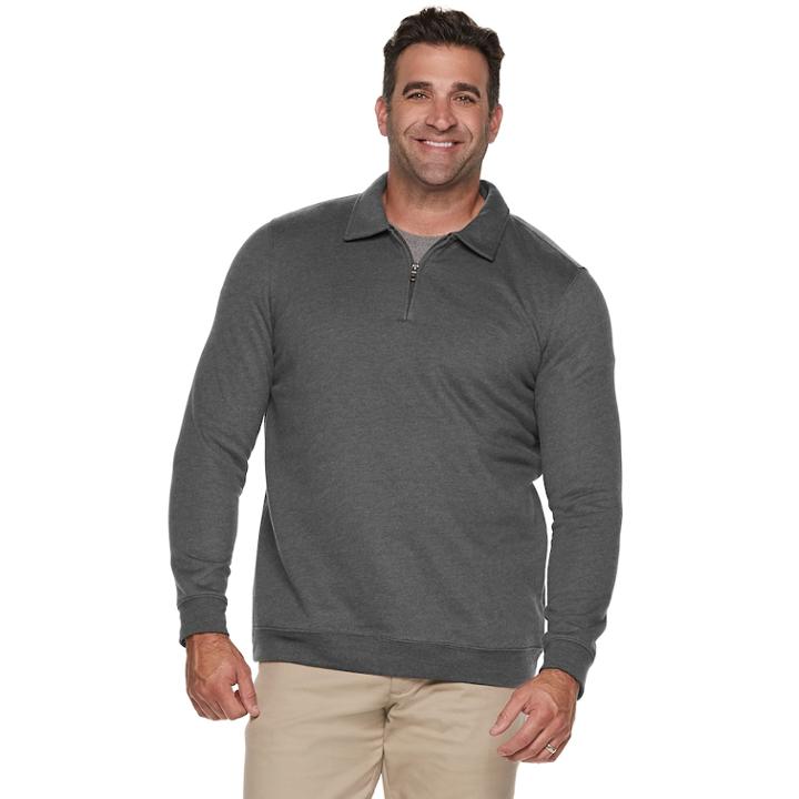 Big & Tall Croft & Barrow&reg; Classic-fit Extra-soft Quarter-zip Pullover, Men's, Size: 4xb, Dark Grey