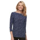 Women's Croft & Barrow&reg; Ballet Neck Top, Size: Xl, Blue (navy)