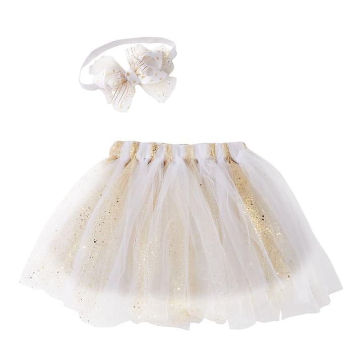 Girls 4-6x Gold Headwrap & Tutu Set, Girl's
