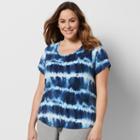 Plus Size Sonoma Goods For Life&trade; Everyday Essential Tie-dye Lounge Tee, Women's, Size: 1xl, Blue