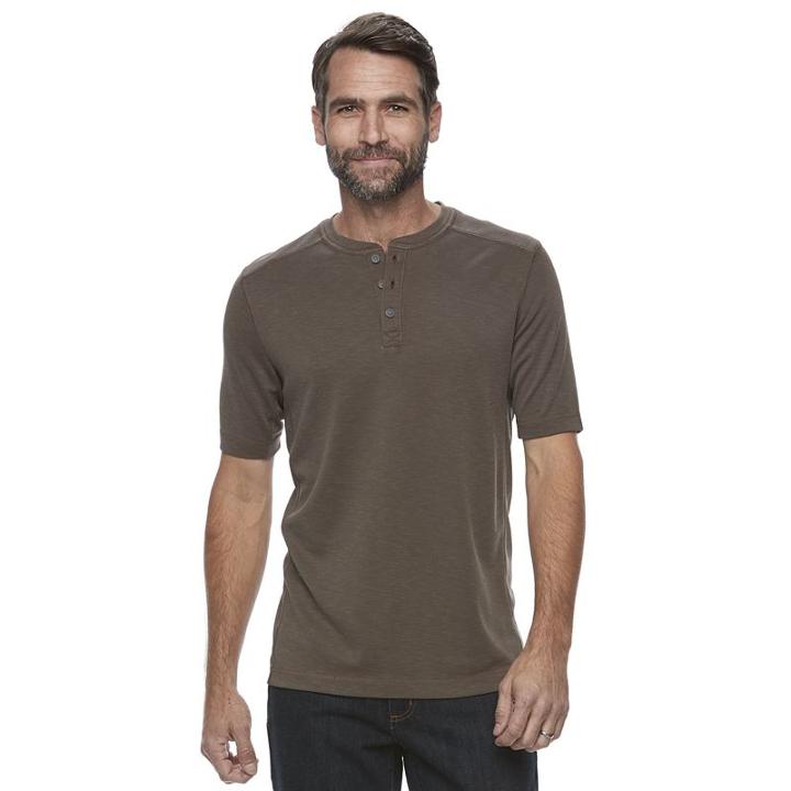 Men's Croft & Barrow&reg; Classic-fit Outdoor Performance Henley, Size: Xl, Brown