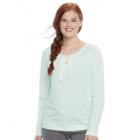 Juniors' So&reg; Lace-up Long Sleeve Sweatshirt, Teens, Size: Medium, Brt Green