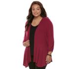 Juniors' Plus Size Candies&reg; Draped Peplum Cardigan, Teens, Size: 2xl, Red