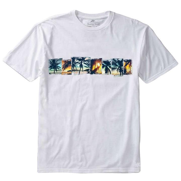 Men's Newport Blue Island Photo Band Tee, Size: Large, White Oth