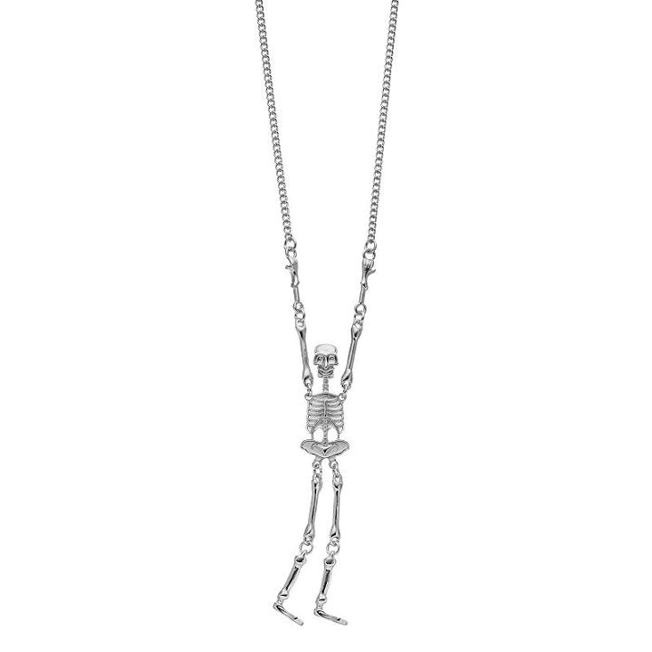Long Hanging Skeleton Y Necklace, Women's, Silver