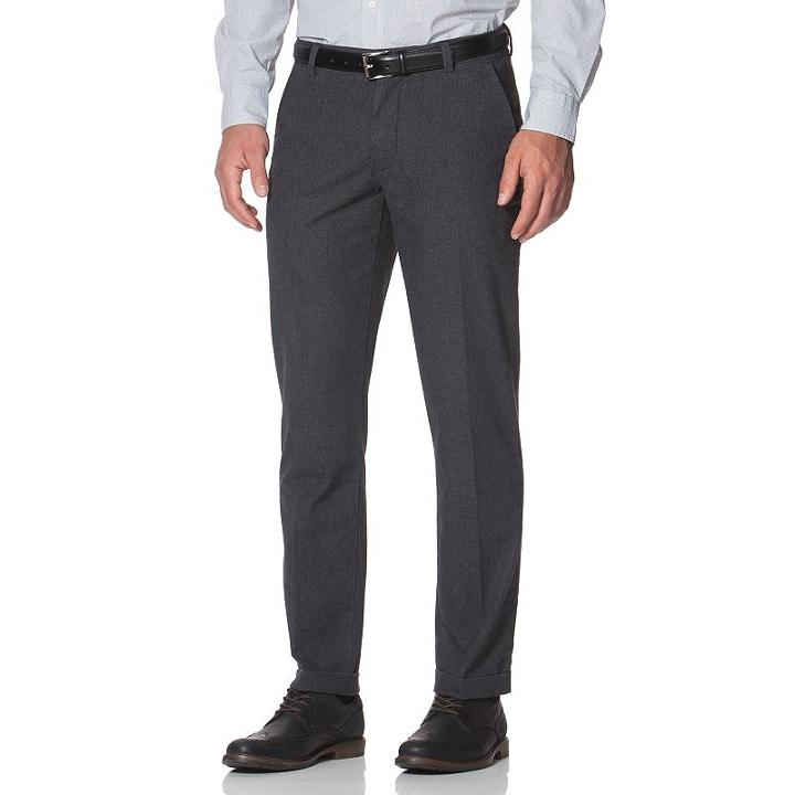 Men's Chaps Classic-fit Flannel Flat-front Pants, Size: 32x32, Black