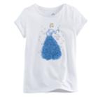 Disney's Cinderella Girls 4-7 If The Shoe Fits Glitter Tee By Jumping Beans&reg;, Size: 6x, White
