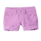Girls 7-16 & Plus Size Mudd&reg; Color Crochet Trim Him Jean Shorts, Girl's, Size: 12, Lt Purple