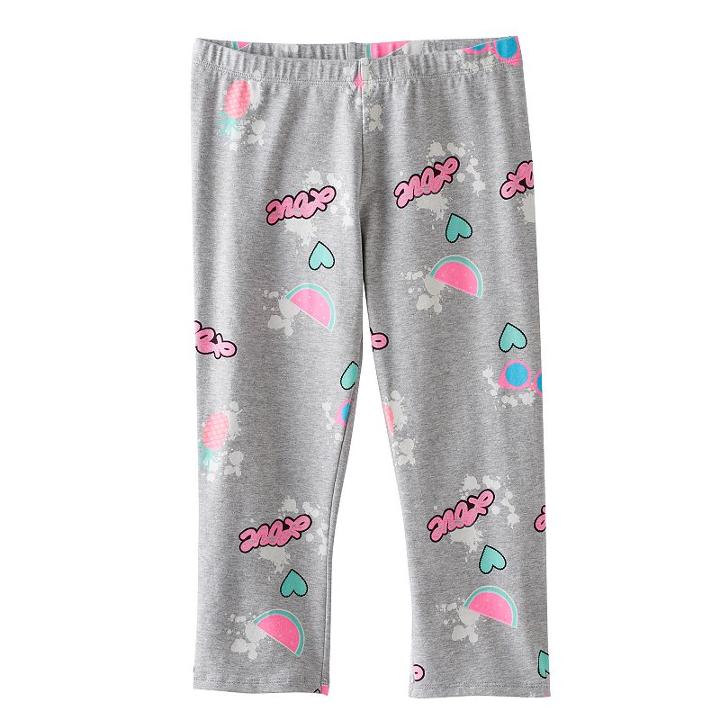 Girls 7-16 & Plus Size So&reg; Patterned Capri Leggings, Girl's, Size: 12 1/2, Med Grey