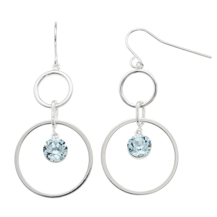 Brilliance Swarovski Crystal Double Hoop Earrings, Women's, Blue