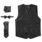 Men's Steven Land Paisley 4-pc. Vest Set, Size: Large, Black
