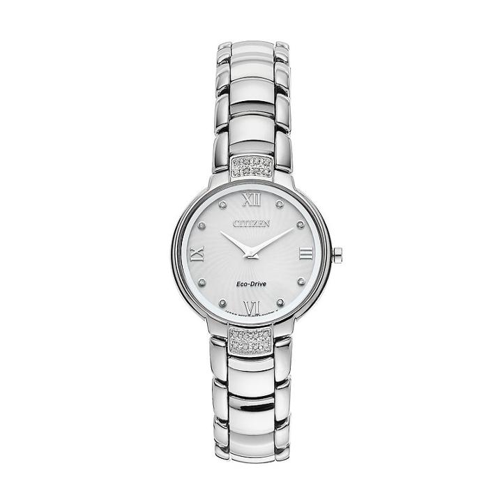 Citizen Eco-drive Women's Diamond Stainless Steel Watch - Ex1460-55a, Grey