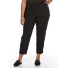 Plus Size Apt. 9&reg; Torie Zipper Accent Crop Ankle Dress Pants, Women's, Size: 22 W, Black