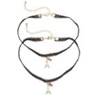 Mudd&reg; Bff Eiffel Tower Pendant Choker Necklace Set, Girl's, Black
