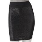 Stooshy Foil Body Con Skirt - Juniors, Teens, Size: Small, Black