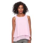 Women's Apt. 9&reg; Layered Chiffon Tank, Size: Xl, Light Pink