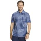 Big & Tall Van Heusen Classic-fit Leaf Polo, Men's, Size: Xxl Tall, Blue Other