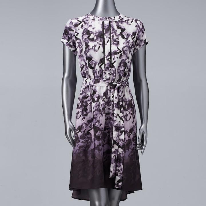 Women's Simply Vera Vera Wang Abstract High-low Sheath Dress, Size: Large, Oxford