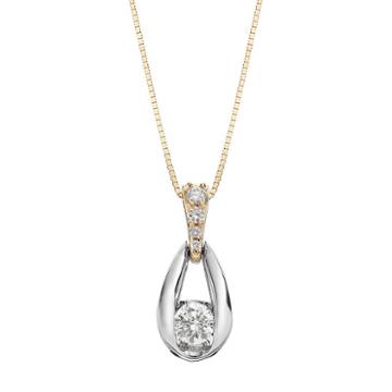 Sirena Collection 1/4 Carat T.w. Diamond 14k Gold Two Tone Drop Pendant Necklace, Women's, White