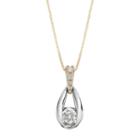 Sirena Collection 1/4 Carat T.w. Diamond 14k Gold Two Tone Drop Pendant Necklace, Women's, White