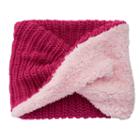 Girls 4-16 Pink Faux-fur Cable-knit Infinity Scarf, Girl's