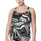 Plus Size Nike Racerback Tankini Top, Women's, Size: 3xl, Black