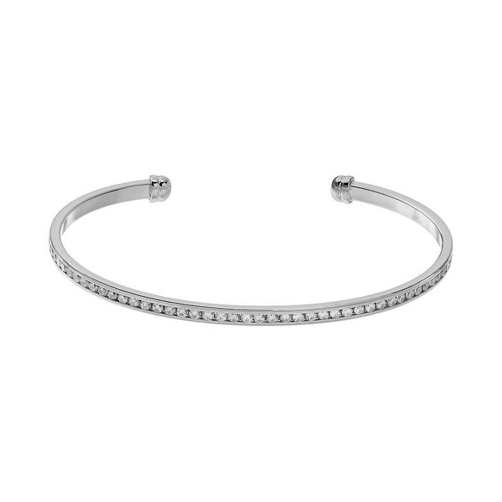 City Rox Cubic Zirconia Cuff Bracelet, Women's, White