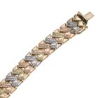 New York Gold Designs 14k Gold Tri-tone Chevron Bracelet, Women's, Size: 7.25, Yellow