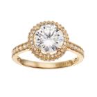 Cubic Zirconia 10k Gold Tiered Halo Ring, Women's, Size: 7, White