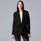 Women's Simply Vera Vera Wang Cozy Tie-front Cardigan Sweater, Size: Small, Black