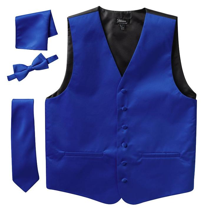 Big & Tall Steven Land Solid 4-pc. Vest Set, Men's, Size: 5xl, Brt Blue