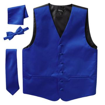 Big & Tall Steven Land Solid 4-pc. Vest Set, Men's, Size: 5xl, Brt Blue