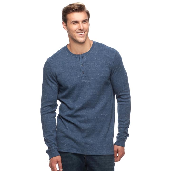 Big & Tall Sonoma Goods For Life&trade; Performance Thermal Henley, Men's, Size: Xl Tall, Dark Blue